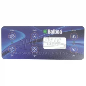 Balboa Serial Standard VL701S overlay, 6 knoppen 1p + Air V1 bedieningspaneel sticker