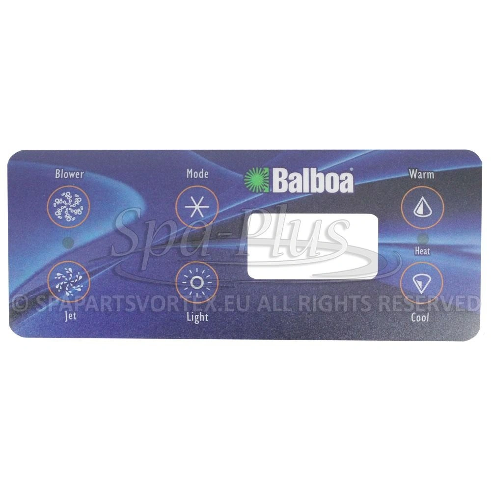 Balboa Serial Standard VL701S overlay, 6 knoppen 1p + Air V1 bedieningspaneel sticker