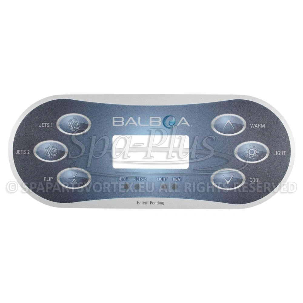 Balboa TP TP600 Overlay, 6 knoppen 2 Pump No Air bedieningspaneel sticker