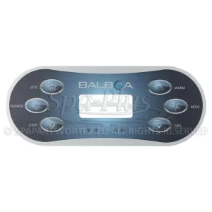 Balboa Serial Standard VL600S Overlay, 6 knoppen 1p + Air bedieningspaneel sticker
