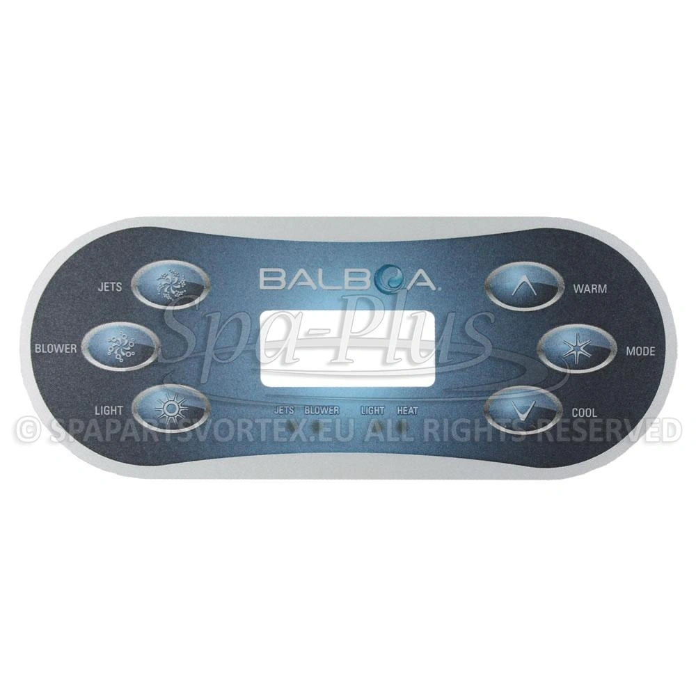 Balboa Serial Standard VL600S Overlay, 6 knoppen 1p + Air bedieningspaneel sticker