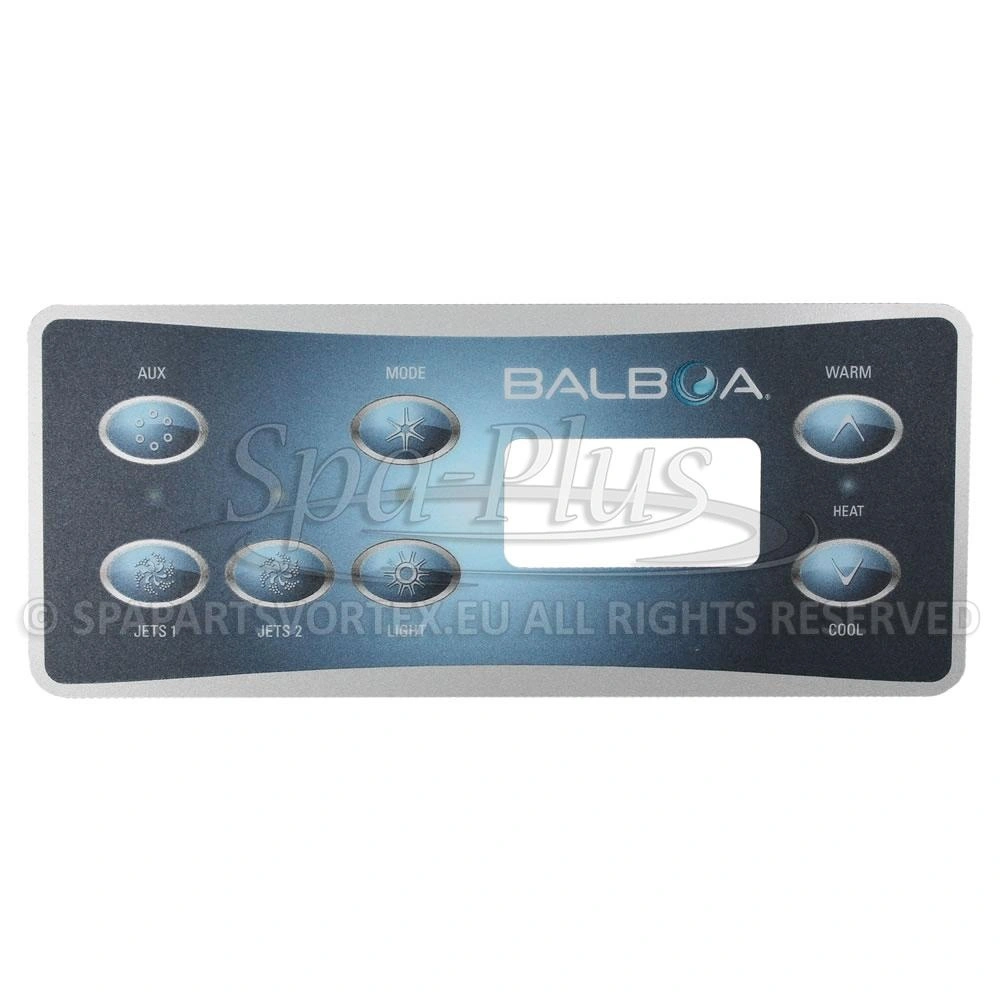 Balboa Serial Standard VL701S Overlay, 7 knoppen 2p + aux bedieningspaneel sticker