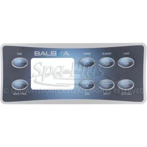 Balboa Serial Deluxe VL801D Overlay, 8 knoppen 3p + Air bedieningspaneel sticker