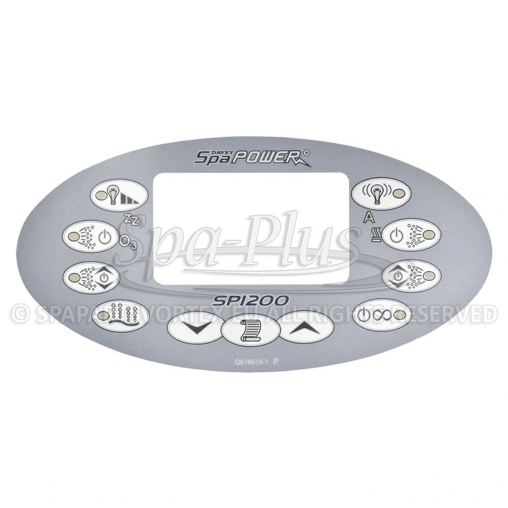 Spa Power bedieningspaneel sticker voor SP1200 ovale Touch Panel