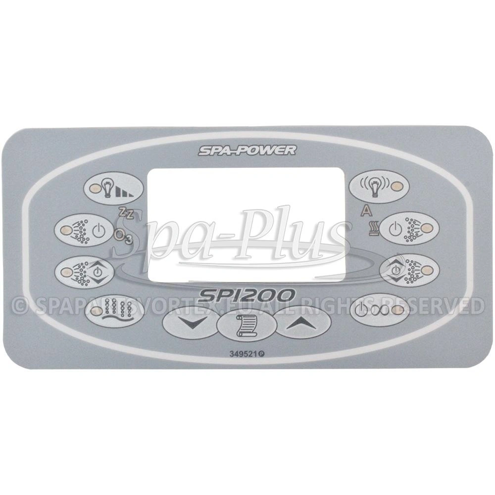 Spa Power bedieningspaneel sticker voor SP1200 rechthoekige Touch Panel