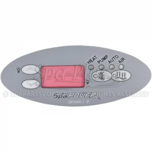 Spa Power bedieningspaneel sticker voor SP601 ovale Touch Panel