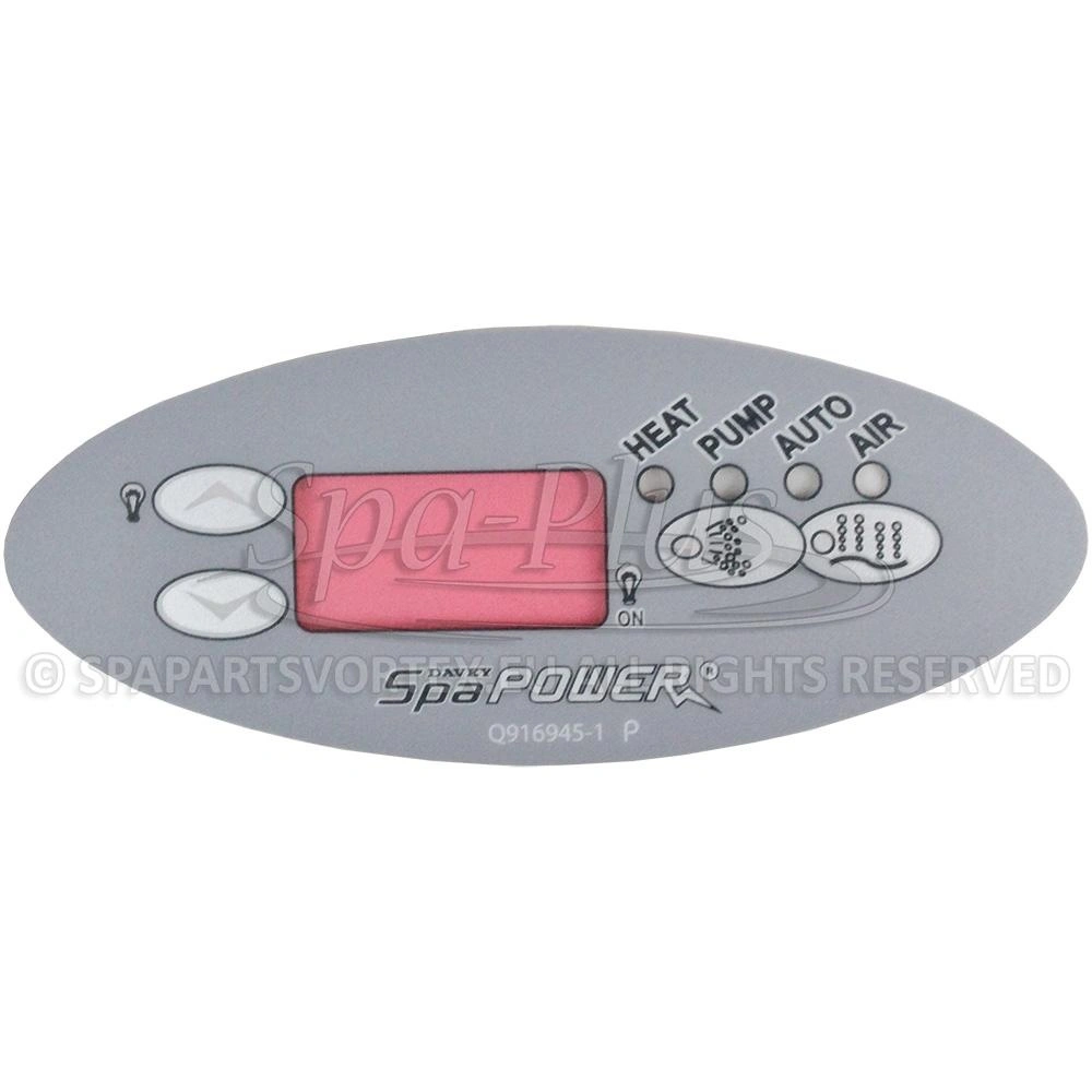 Spa Power bedieningspaneel sticker voor SP601 ovale Touch Panel