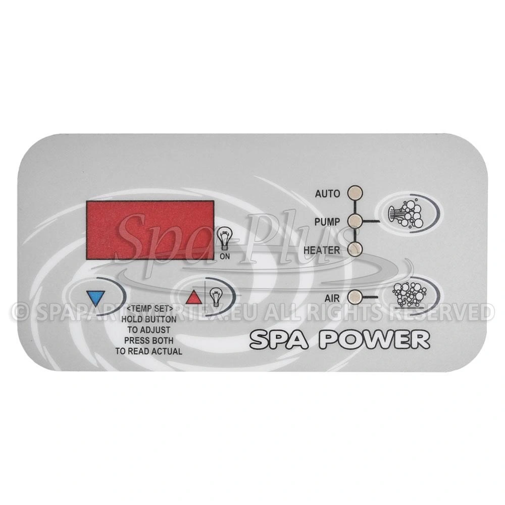 Spa Power bedieningspaneel sticker voor SP601 rechthoekige Touch Panel