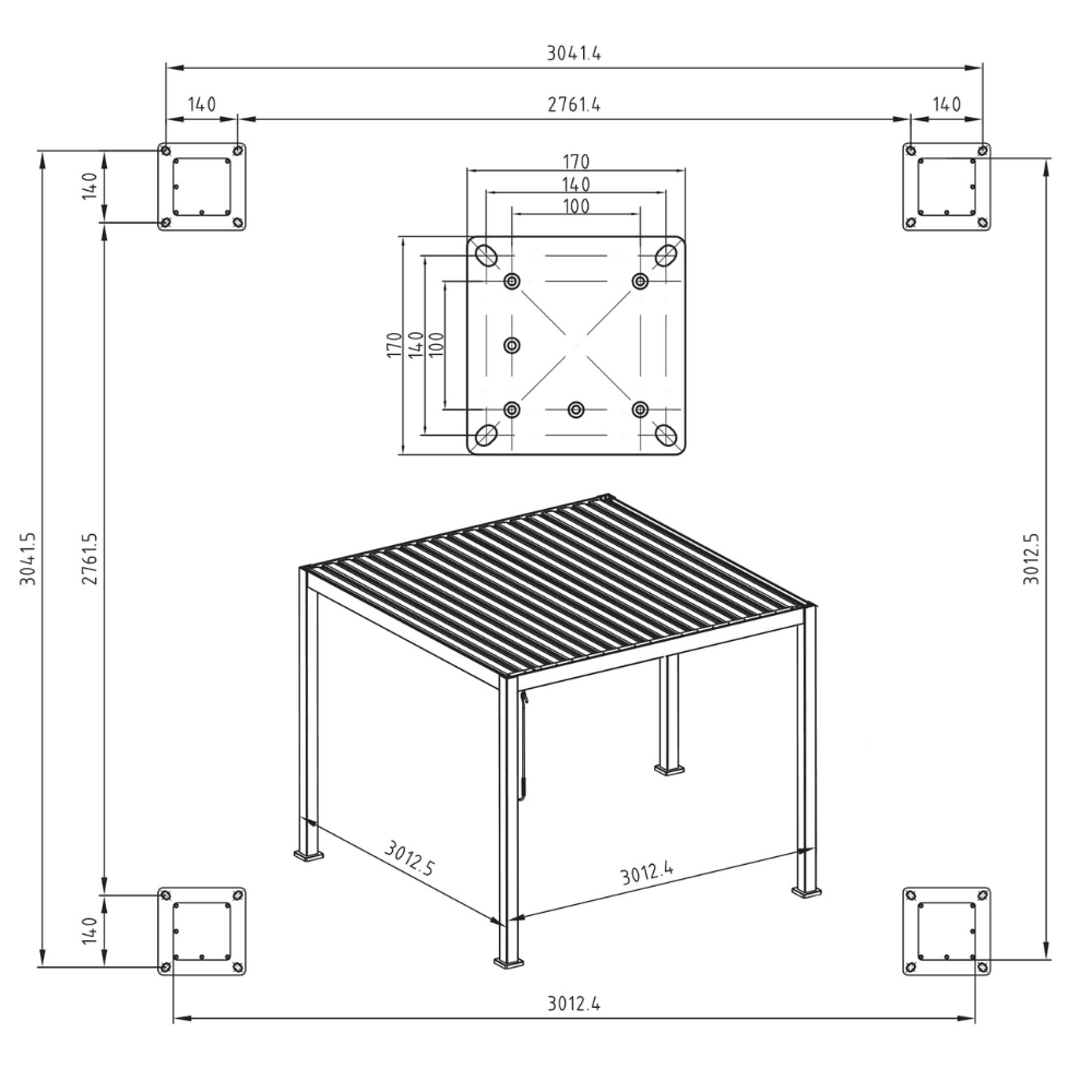 Mirador Overkapping 3 x 3 Meter Zwart - Afbeelding 10