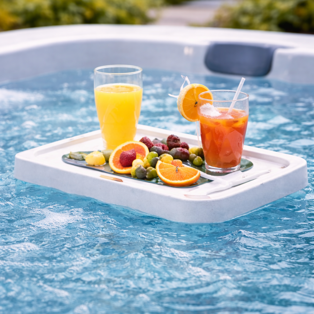 Rustieke spa tray met verfrissingen Rustieke spa tray met verfrissingen